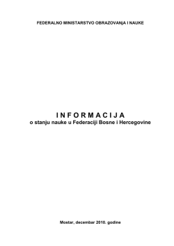 Informacija o stanju nauke u Federaciji BiH