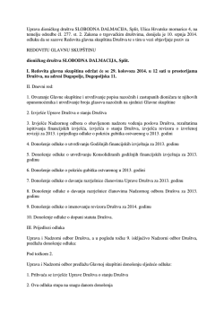 Poziv za glavnu skup&scaron;tinu - Materijali za glavnu skup&scaron;tinu 2013