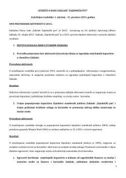 final report 2013 - Zaklada "Zajednicki put"