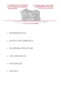 sponzorstva &bull; satelitski simpoziji &bull; izložbeni prostori