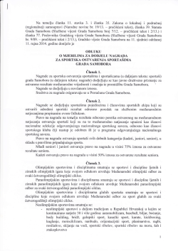 Mjerila za dodjelu nagrada za sportska ostvarenja sporta&scaron;ima grada