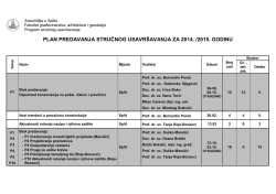 plan predavanja stručnog usavr&scaron;avanja za 2014. /2015. godinu