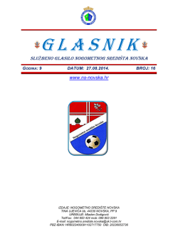 G L A S N I K - Nogometno sredi&scaron;te Novska