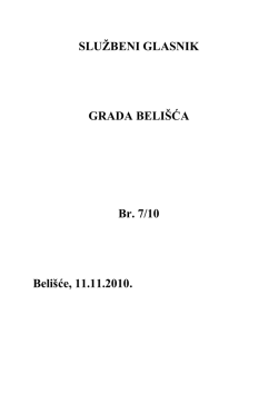 Broj 7/10 - Grad Beli&scaron;će