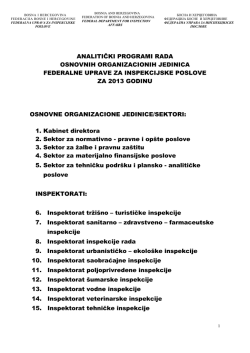 BOSNA I HERCEGOVINA - Federalna uprava za inspekcijske poslove