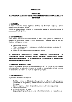 PRIJEDLOG - Hrvatsko udruženje klase Optimist - HJS-a