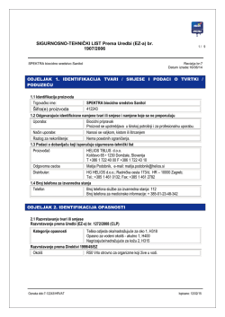 SIGURNOSNO-TEHNIČKI LIST Prema Uredbi (EZ-a) br