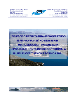 Izvješće o kvaliteti mora 2011.