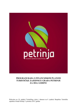 Program rada TZG Petrinje za 2014.