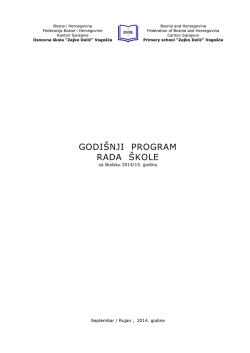 Godi&scaron;nji program rada &scaron;kole za &scaron;kolsku 2014/15