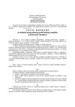 J A V	I    K O  K U R S za dodjelu neizgrađenog