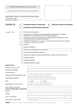 ZAHTJEV ZA - Moja prava