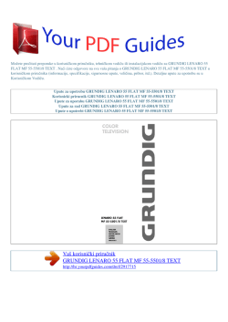 Upute za uporabu GRUNDIG LENARO 55 FLAT