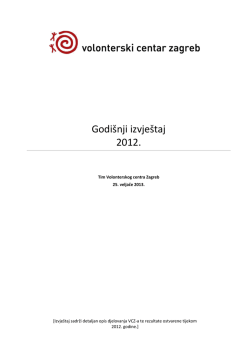 Izvje&scaron;taj za 2012. godinu - Volonterski centar Zagreb