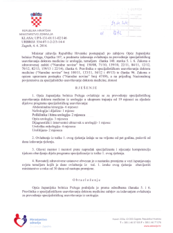 Urologija - Opća županijska bolnica Požega