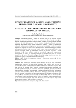 efekti primjene čip kartica kao savremene tehnologije