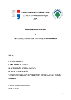 Plan upravljanja okoli&scaron;em za Edukacijsko-prezentacijski
