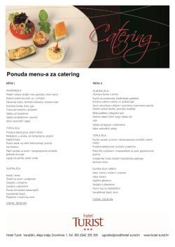 Ponuda menu-a za catering