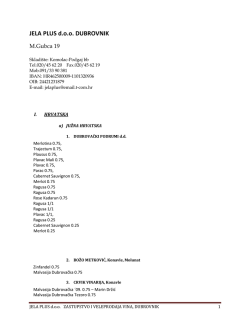Katalog proizvoda - Jela Plus doo Dubrovnik
