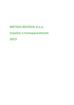 Izvje&scaron;će o transparentnosti