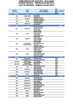 Detaljno stanje prijava/Details of entries 02/06/2013