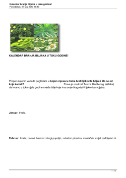 Kalendar branja biljaka u toku godine!