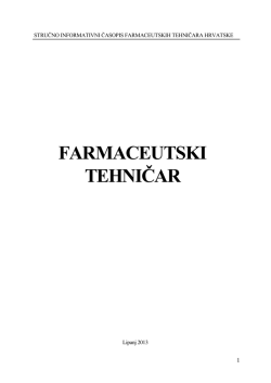 FARMACEUTSKI TEHNIČAR