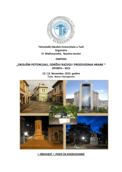 Prva obavijest - Tehnolo&scaron;ki fakultet