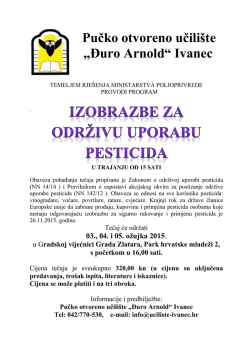 Tečaj za održivu uporabu pesticida