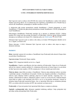 OPĆI UGOVORNI UVJETI ZA NABAVU ROBA