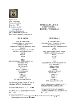 MATURALNE VE ERI Č U RESTORANU