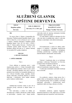 SLUŽBENI GLASNIK OP&Scaron;TINE DERVENTA