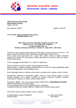 Juniori - Hrvatski kuglački savez