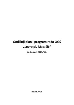 Godi&scaron;nji plan i program rada gl