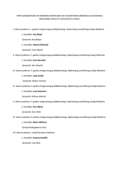 POPIS KANDIDATURA PO IZBORNIM JEDINICAMA NA