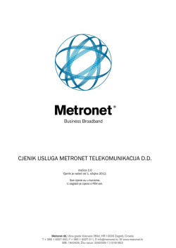CJENIK USLUGA METRONET TELEKOMUNIKACIJA D.D.