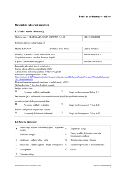 Poziv na nadmetanje &ndash; sektor Odjeljak I: Sektorski naručitelj