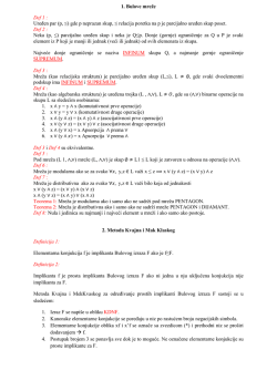 1. Bulove mreže Def 1 : Uređen par (p, ≤) gde p neprazan