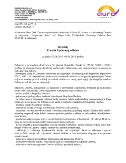 Izvje&scaron;taj O radu Upravnog odbora