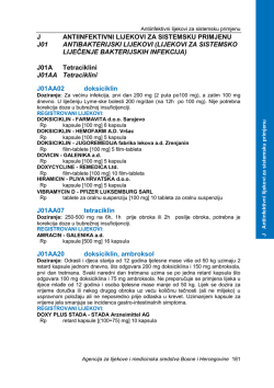 j antiinfektivni lijekovi za sistemsku primjenu j01