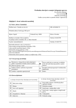 Prethodna obavijest o namjeri sklapanja ugovora