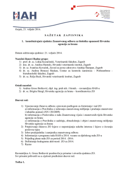 Sažetak zapisnika s 1. sjednice ZO za biolo&scaron;ke opasnosti
