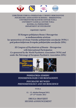 DRUGA OBAVIJEST SECOND ANNOUNCEMENT PSIHIJATRIJA