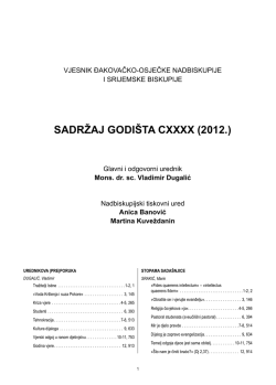 Sadržaj godi&scaron;ta 140 (2012.)