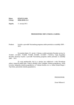 Izvje&scaron;će o provedbi Nacionalnog programa za&scaron;tite