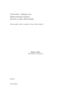 Univerzitet u Banjoj Luci Elektrotehnicki fakultet