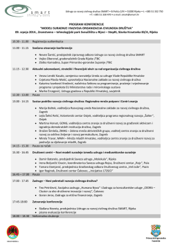 PROGRAM KONFERENCIJE "MODELI SURADNJE I