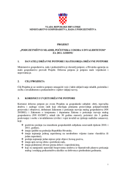 projekt &bdquo;poduzetni&scaron;tvo mladih, početnika i osoba s