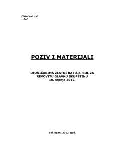 Poziv i materijali za redovitu Glavnu skupštinu Zlatni rat d.d. 2012