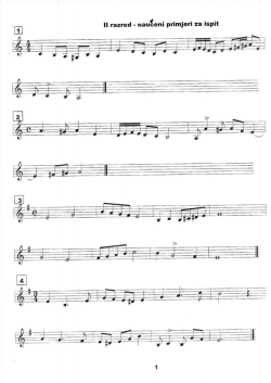 Ispitni primjeri za solfeggio &ndash; 2.r. osnovne glazbene &scaron;kole